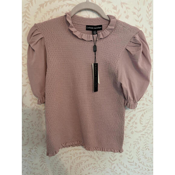 Catherine Malandrino Tops - FALL SALE! NWT Catherine Malandrino Puff Sleeve Top - Blush Pink